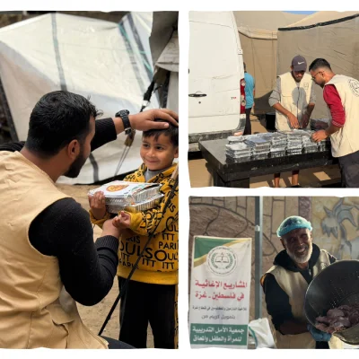 آلاف الوجبات الساخنة تبدأ من مطبخ الأمل … رسائل دفء وأمل لتصل إلى النازحين في غزة